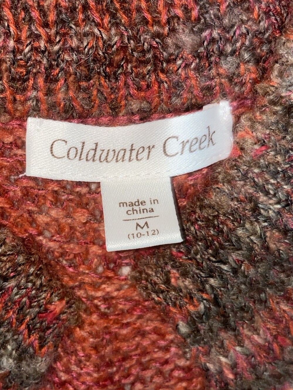 Coldwater Creek Whimsygoth Fairycore Pointelle Knit Long Vest Ombre Earthy M - Picture 9 of 12